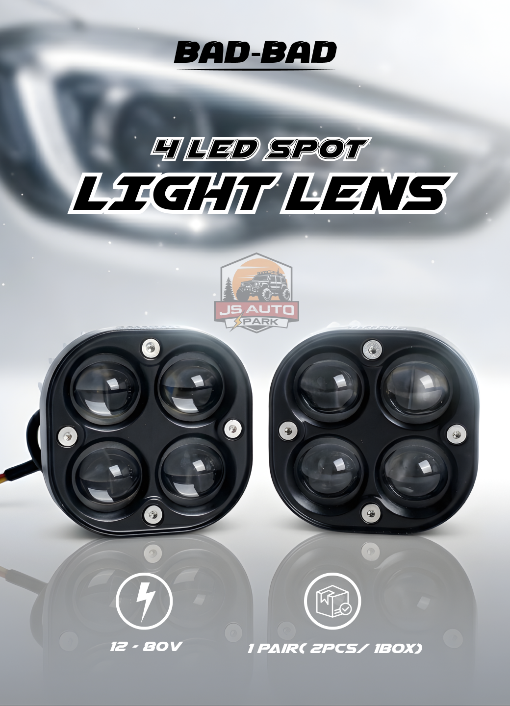 4 LED SPOT LENS Auxiliary Lights