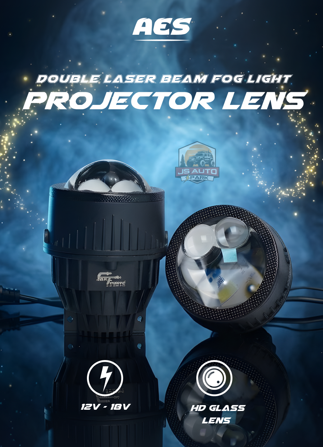 AES Double Laser Bi-led Fog Projector Lens