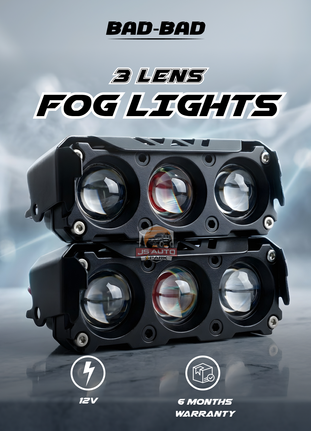 BAD-BAD 3 Lens Fog Lights 80W (Full Metal)