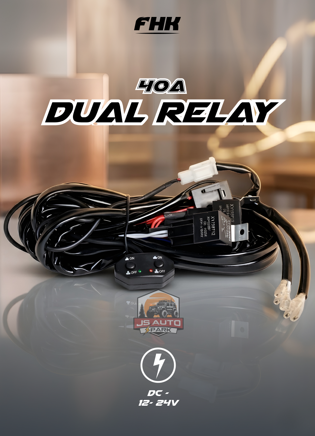 FHK Heavy Duty 40A DUAL RELAY Wiring Kit